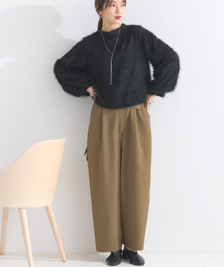 アシメラップドレープパンツ