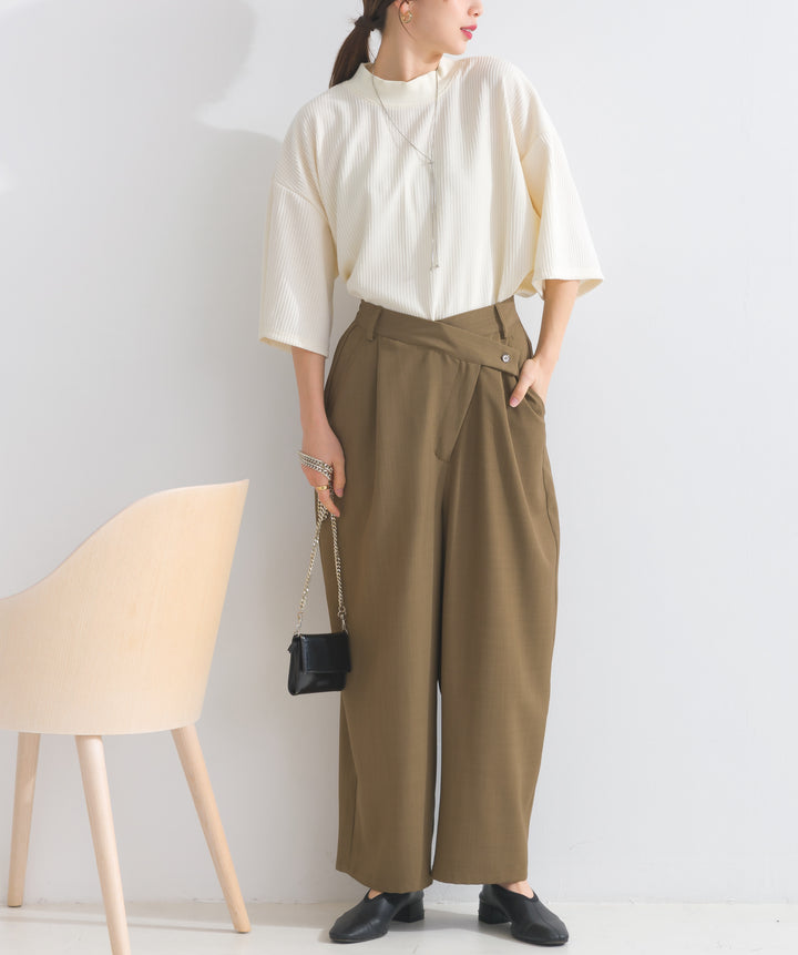 アシメラップドレープパンツ