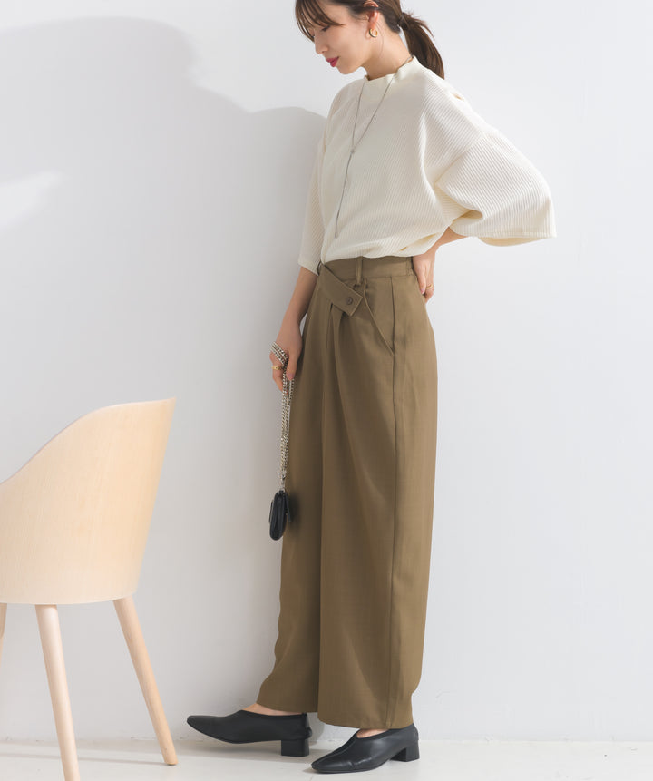 アシメラップドレープパンツ