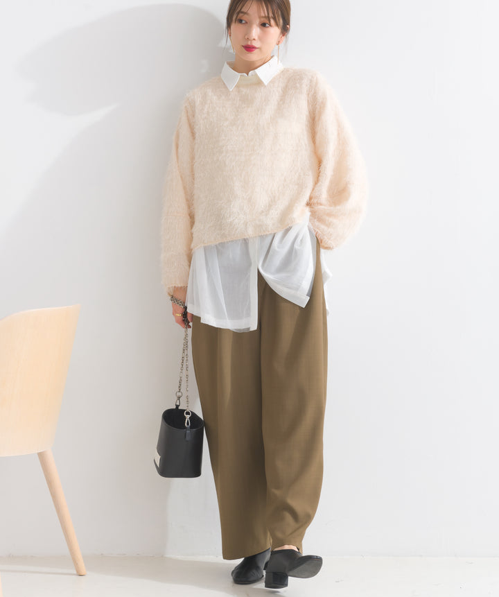 アシメラップドレープパンツ