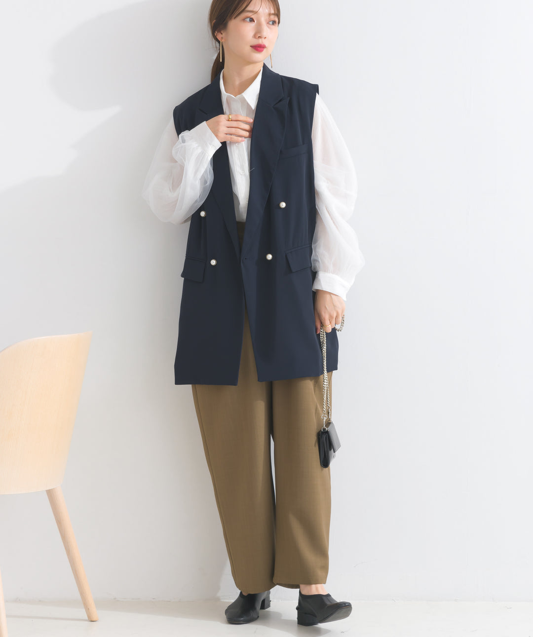 チュールフラッフィーガーゼシャツ