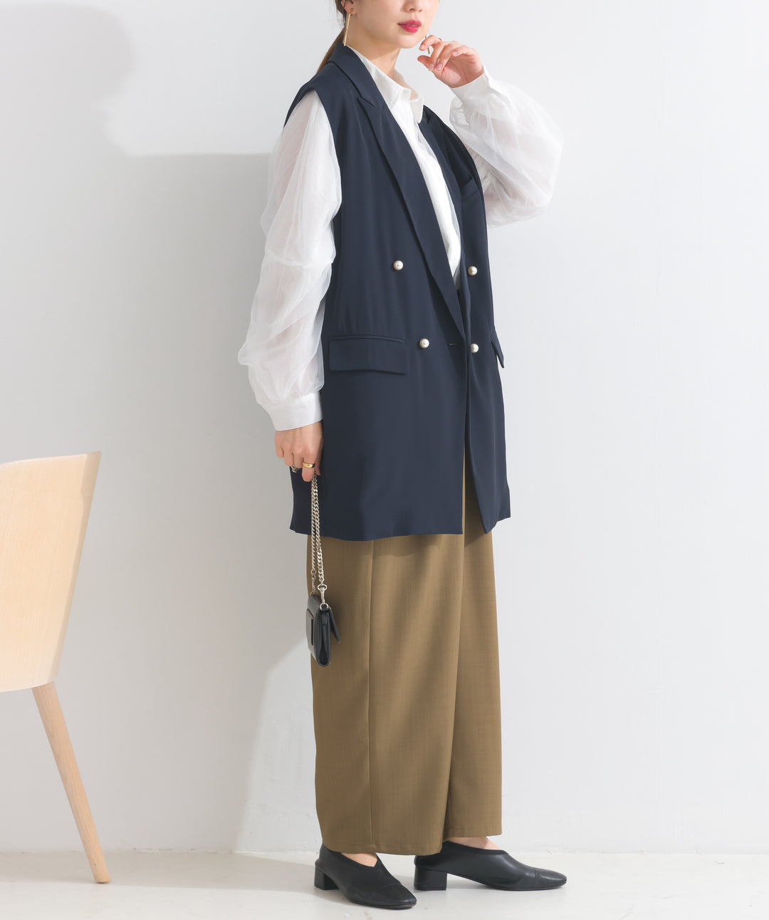 チュールフラッフィーガーゼシャツ