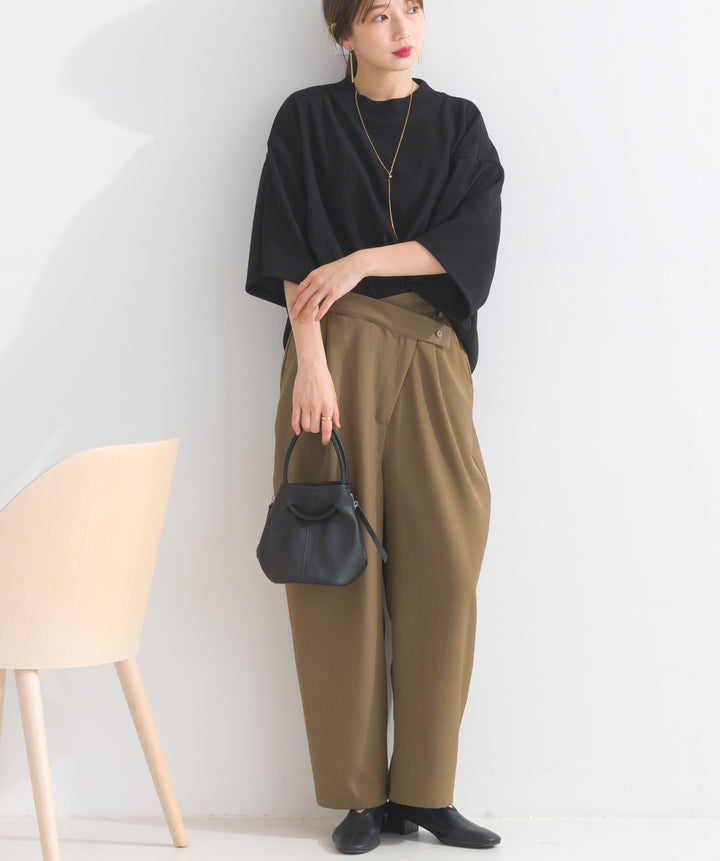 アシメラップドレープパンツ