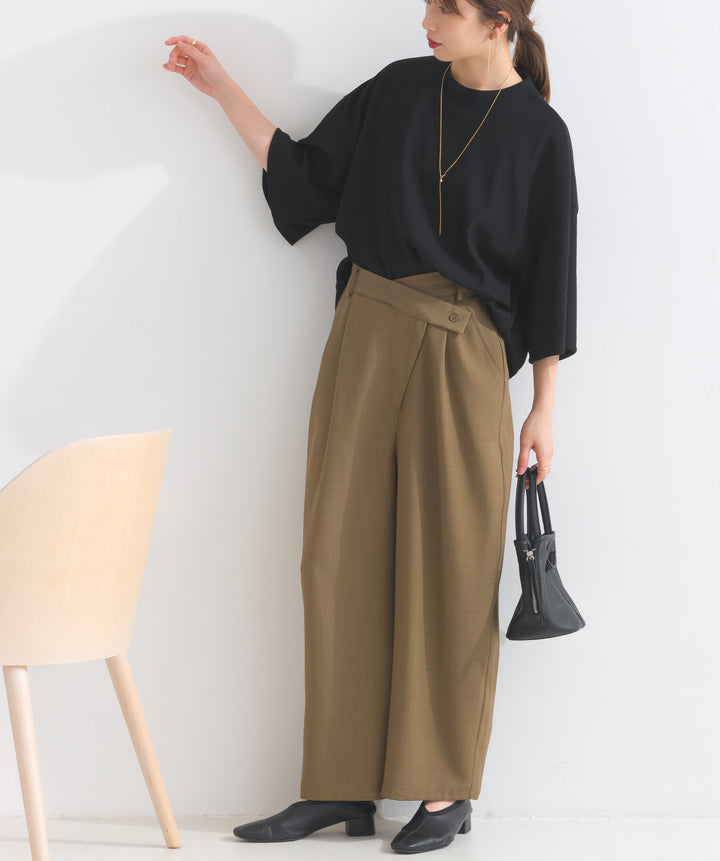 アシメラップドレープパンツ