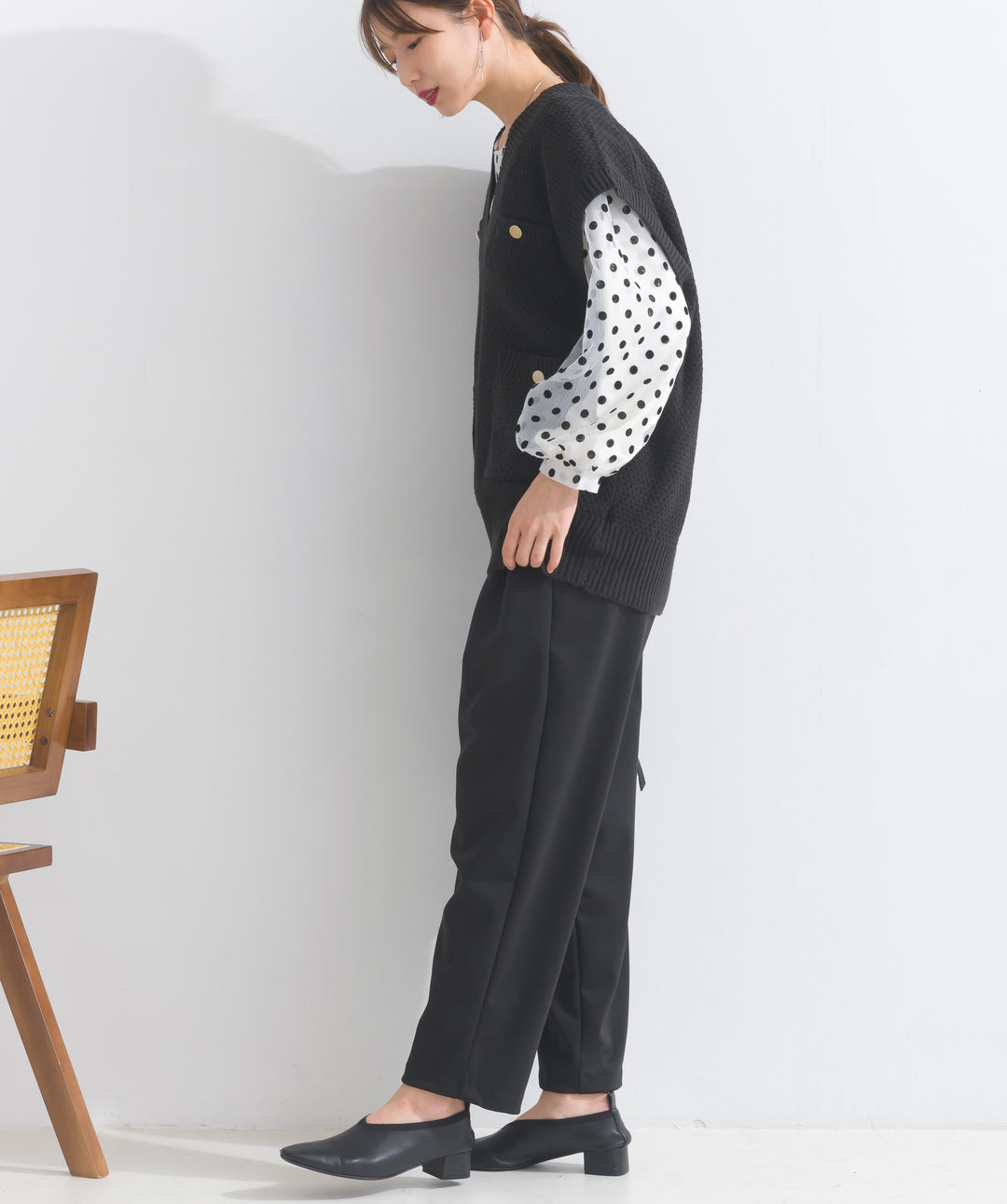 ダブルタックテーパードパンツ