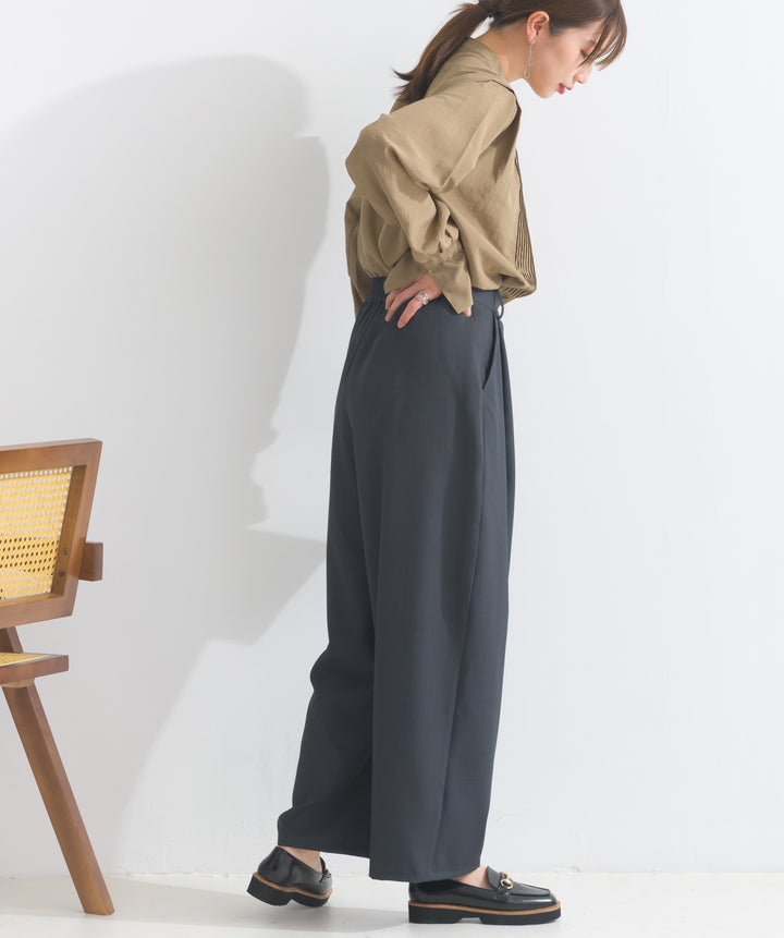 アシメラップドレープパンツ