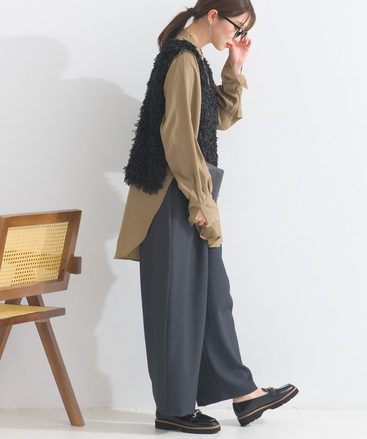 アシメラップドレープパンツ