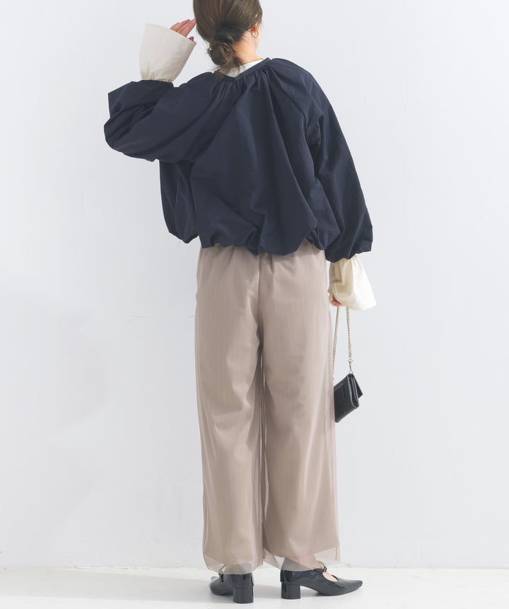 ナイロンタフタギャザーバルーンブルゾン