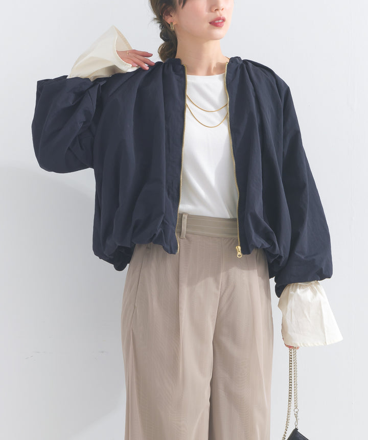 ナイロンタフタギャザーバルーンブルゾン