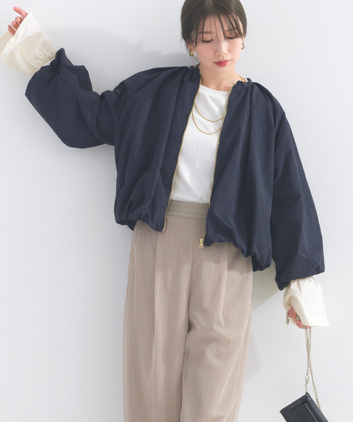 ナイロンタフタギャザーバルーンブルゾン