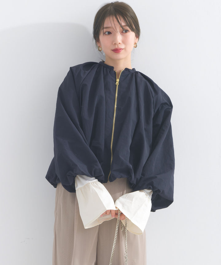 ナイロンタフタギャザーバルーンブルゾン