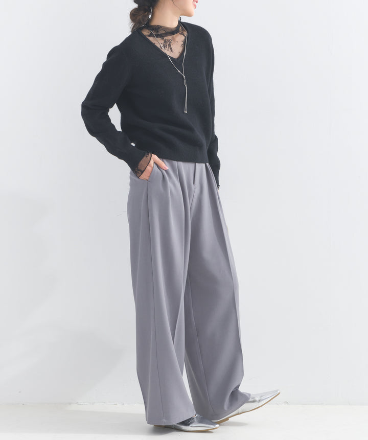 ウエストゴムワイドスラックス