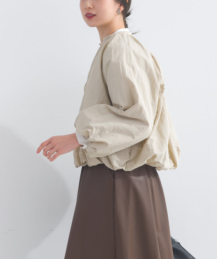 ナイロンタフタギャザーバルーンブルゾン
