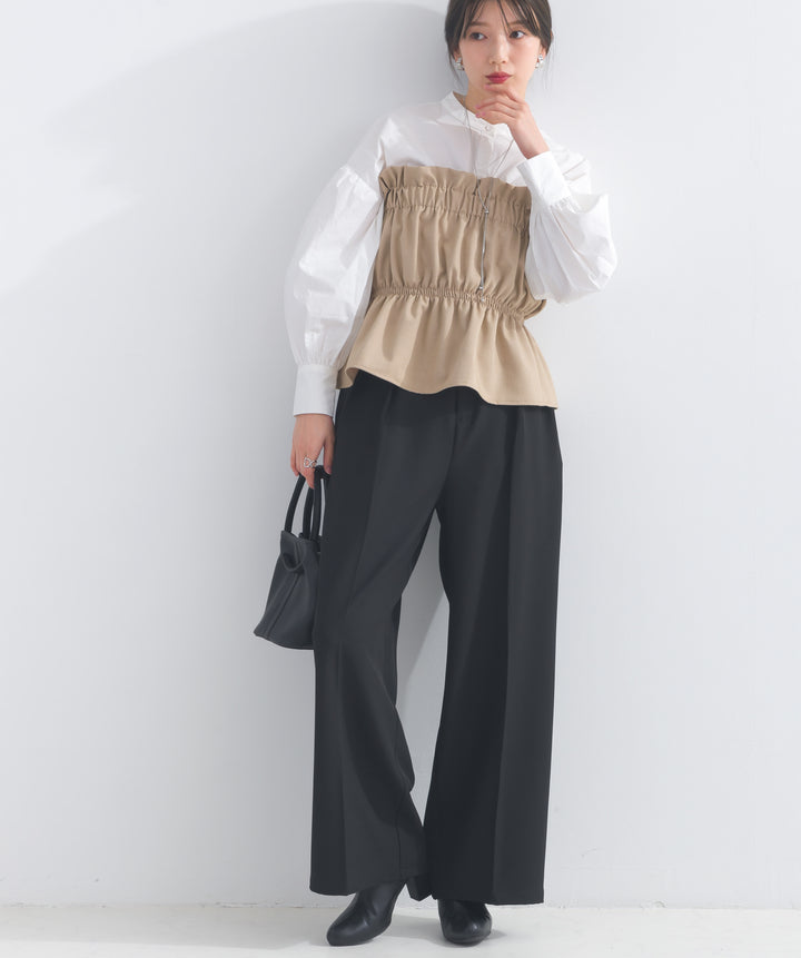 ウエストゴムワイドスラックス