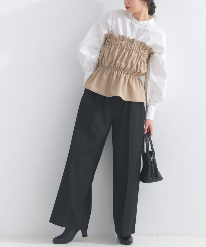 ウエストゴムワイドスラックス