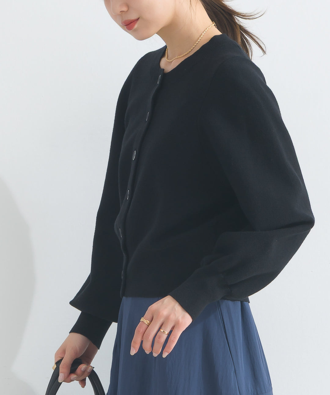 袖ドルマンニットカーデ