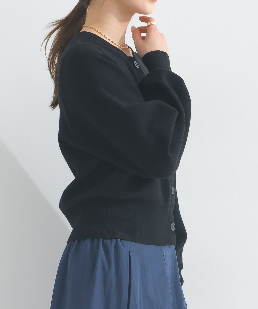 袖ドルマンニットカーデ