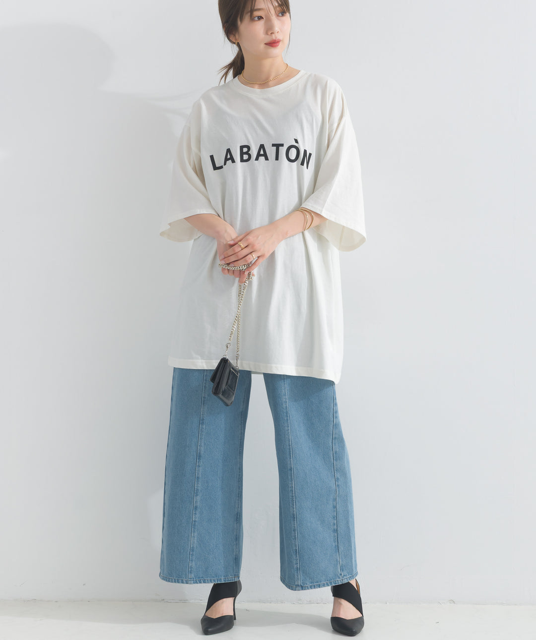ワイドデニムパンツ