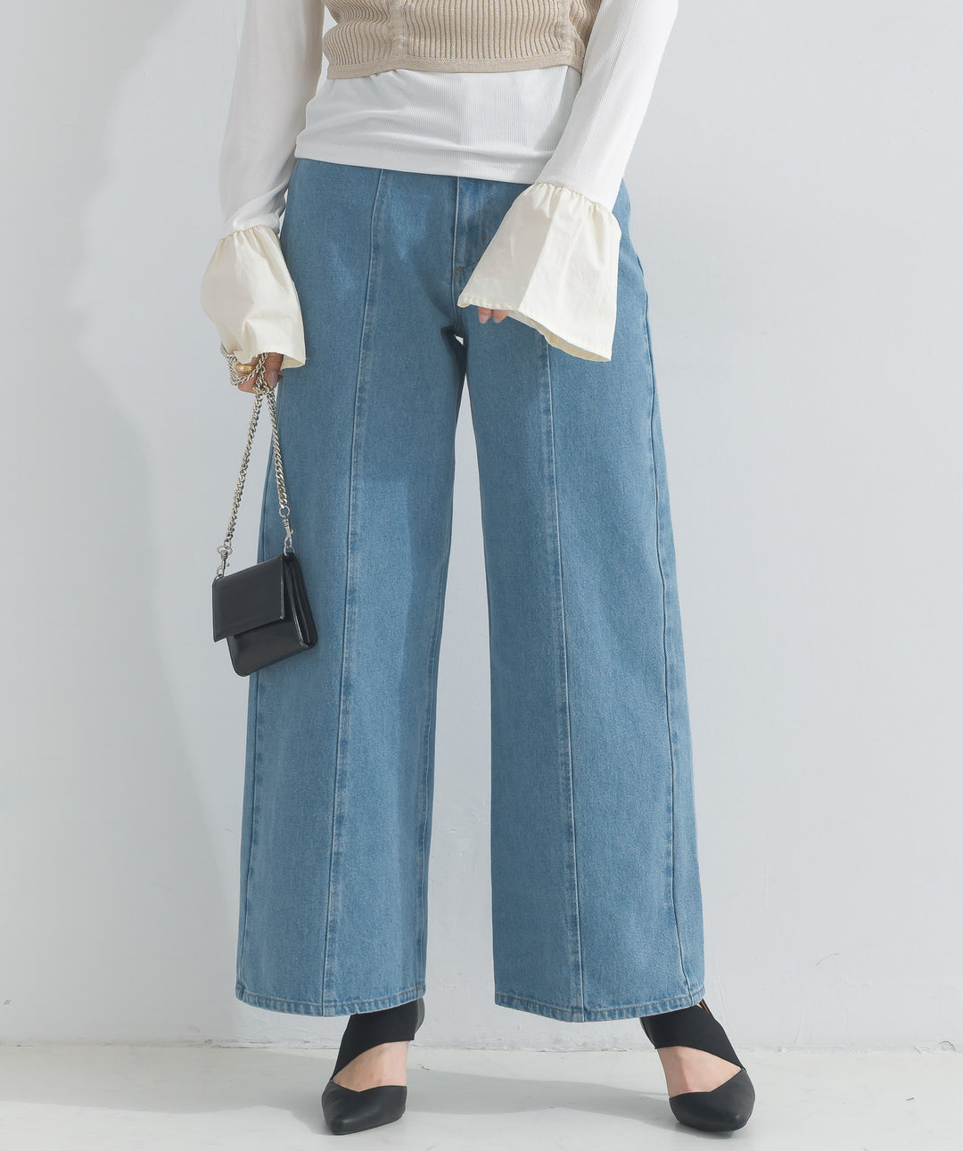 ワイドデニムパンツ