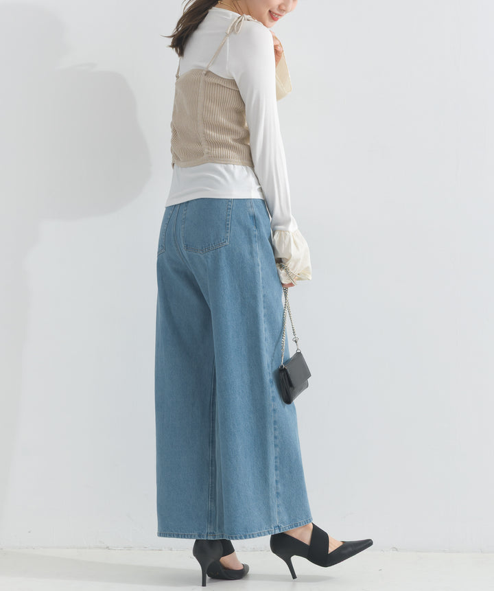 ワイドデニムパンツ