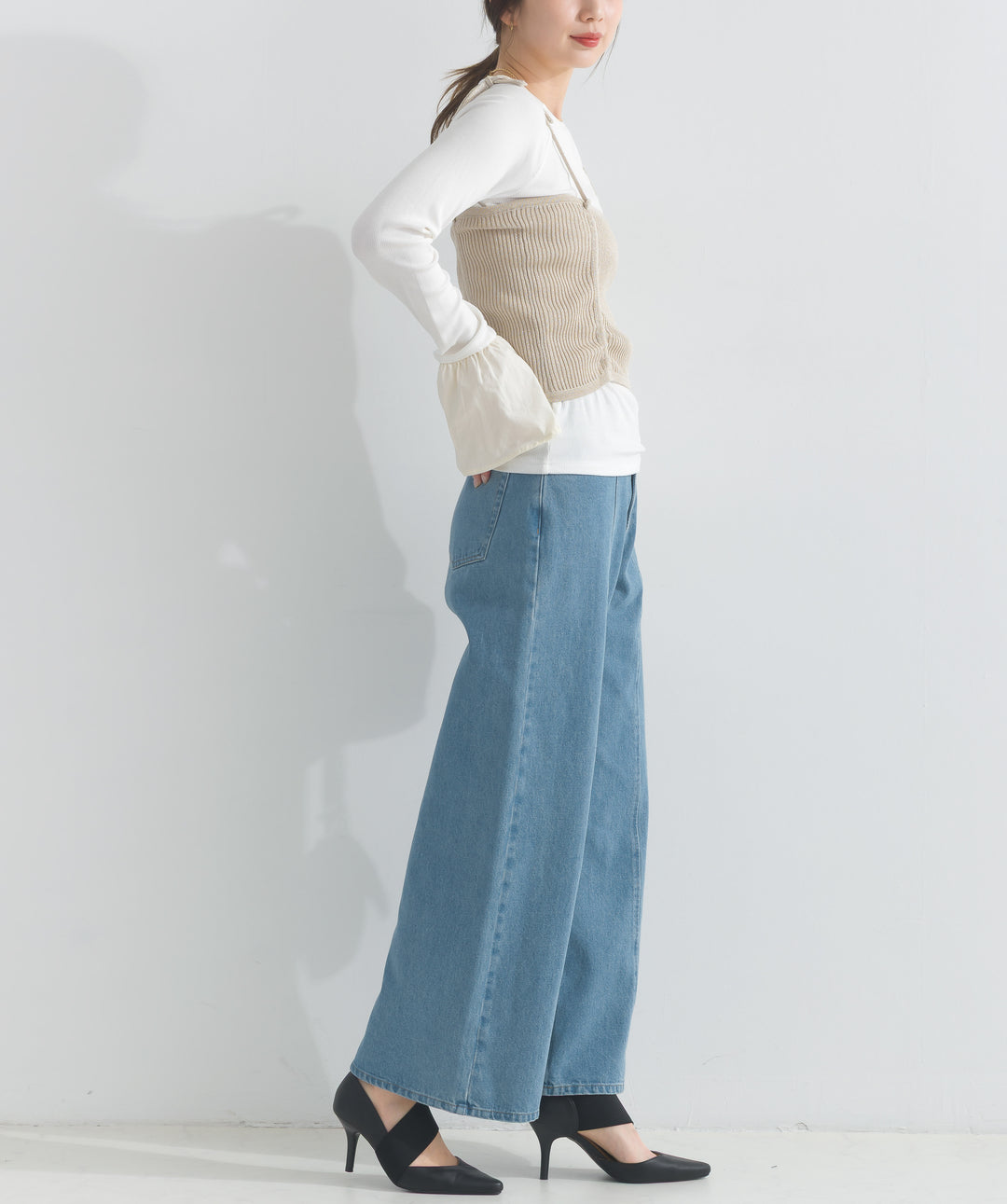 ワイドデニムパンツ