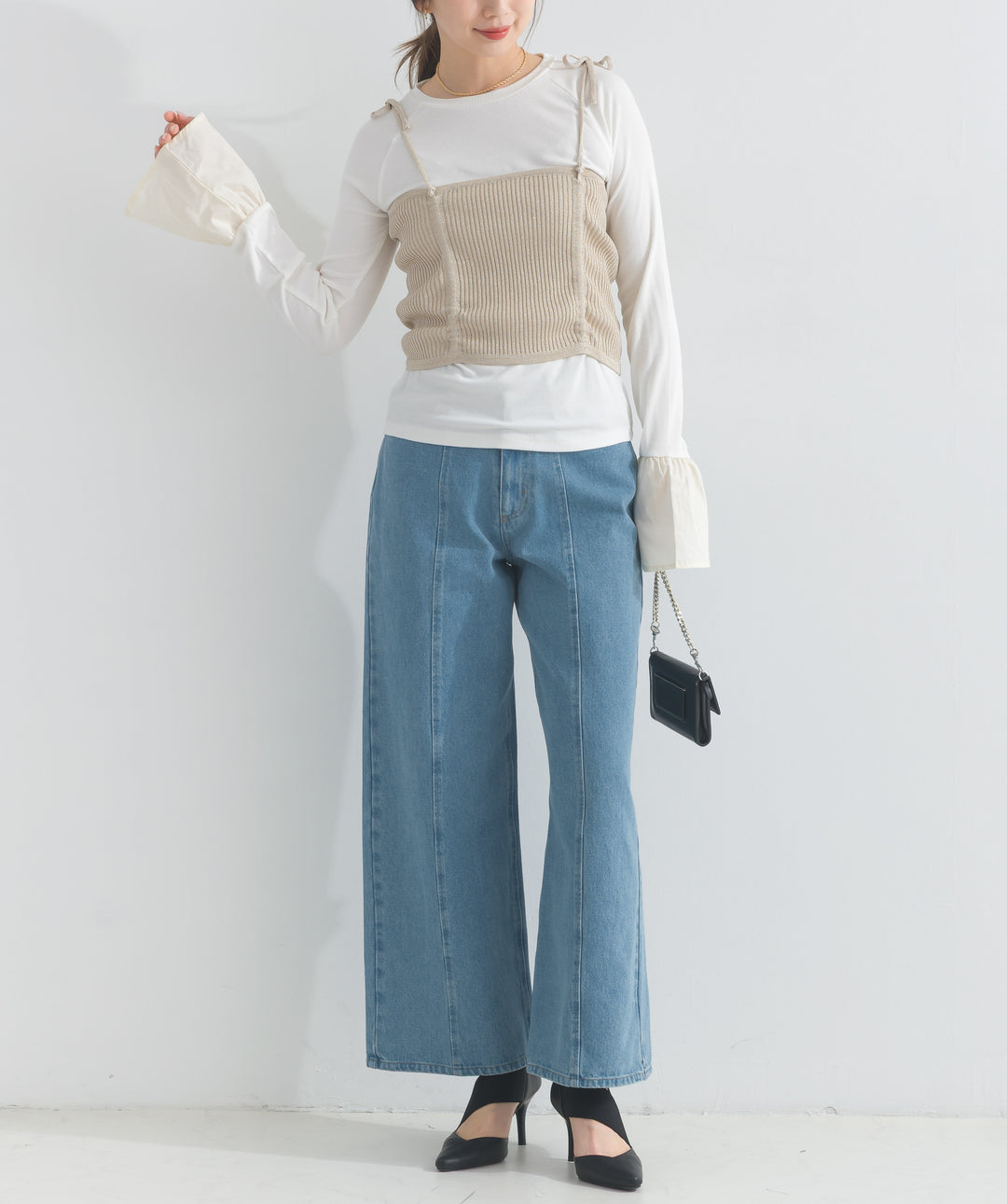ワイドデニムパンツ