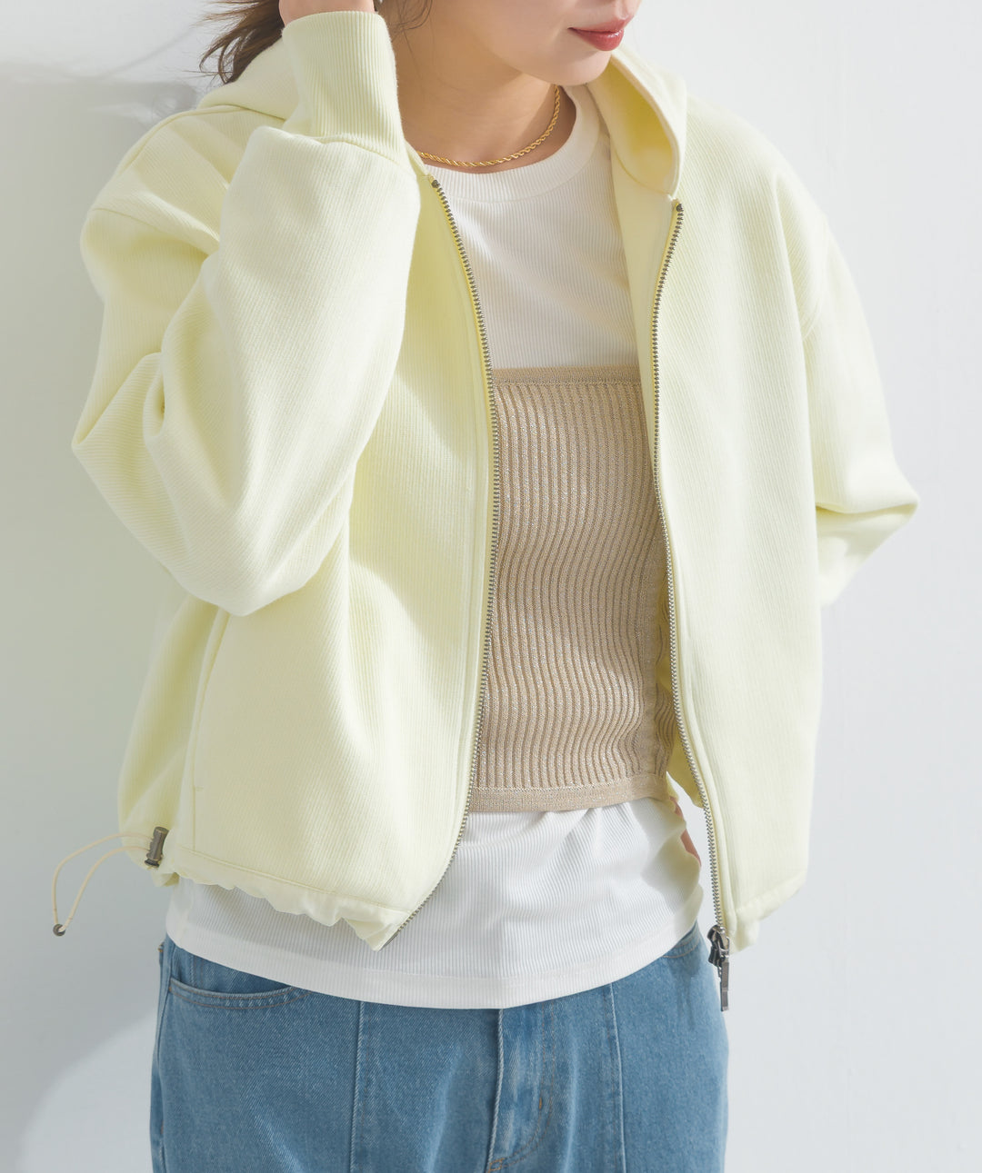 ドロストラメニットキャミ