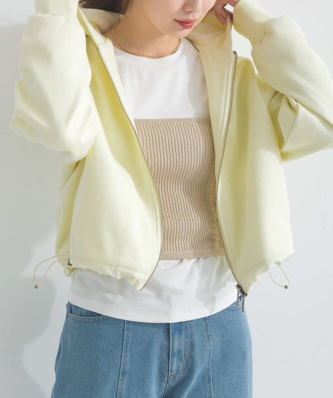 ドロストラメニットキャミ
