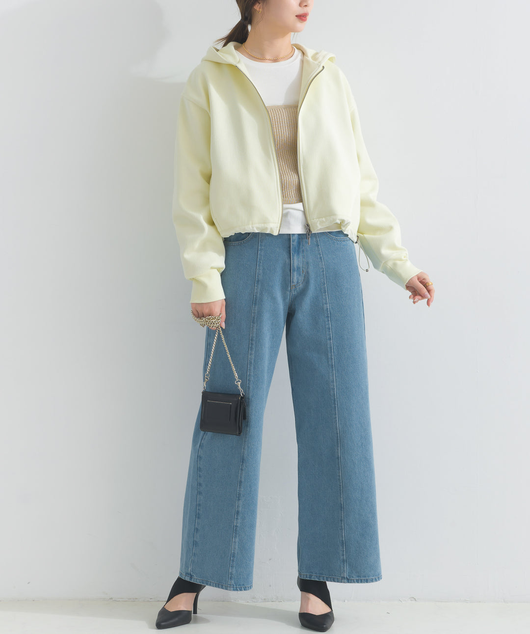 ドロストラメニットキャミ