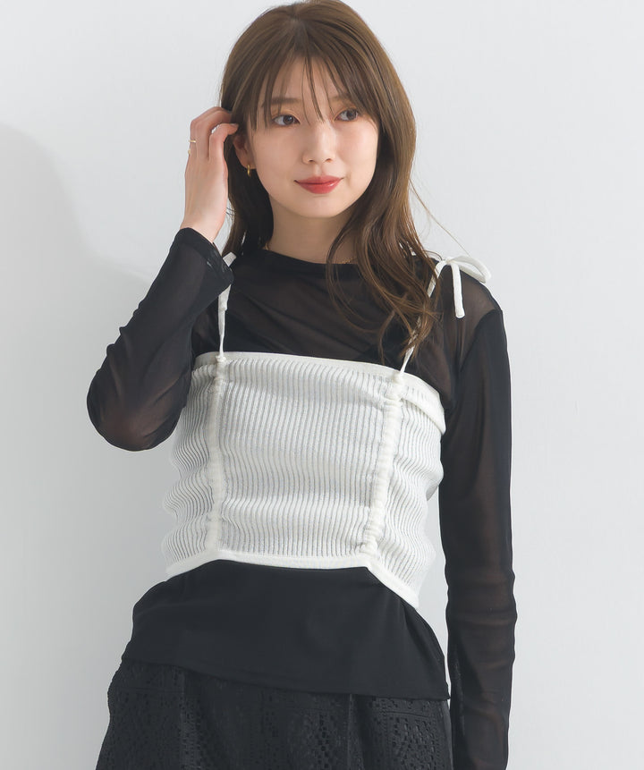 ドロストラメニットキャミ