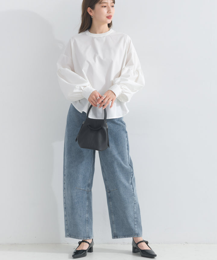 ブロード2wayギャザーブラウス