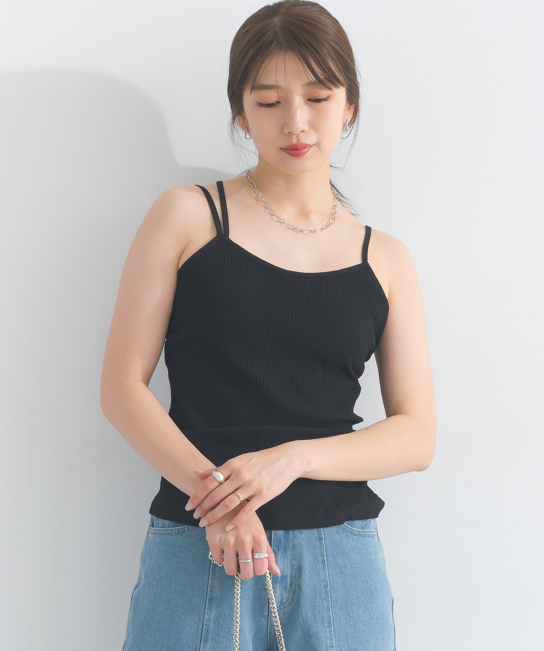 カップ付きアシメキャミソール