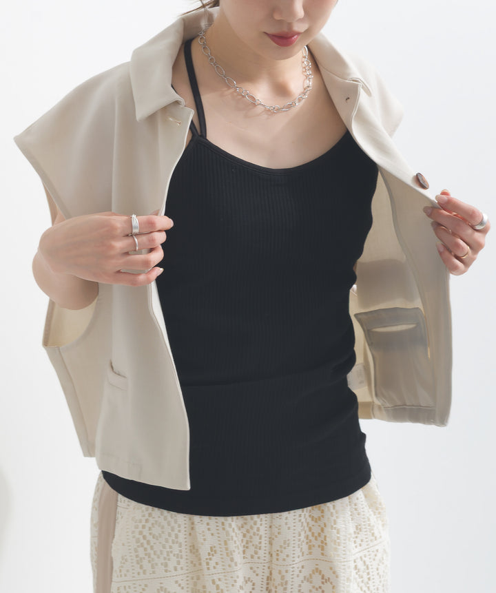 カップ付きアシメキャミソール