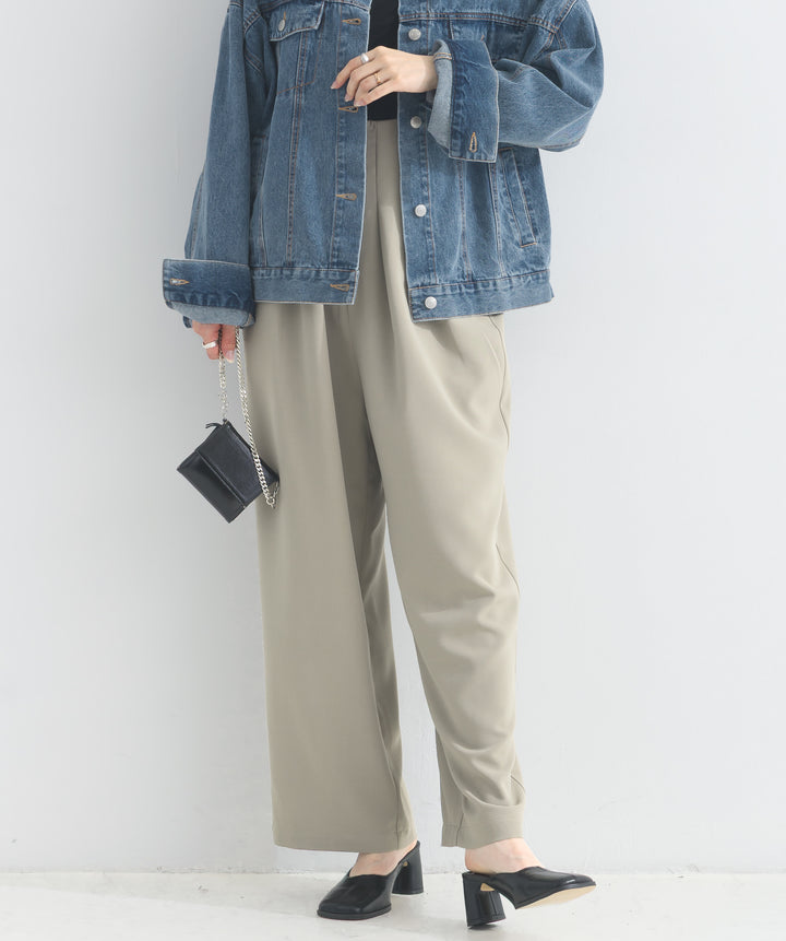 エステルストレッチ配色サロペット