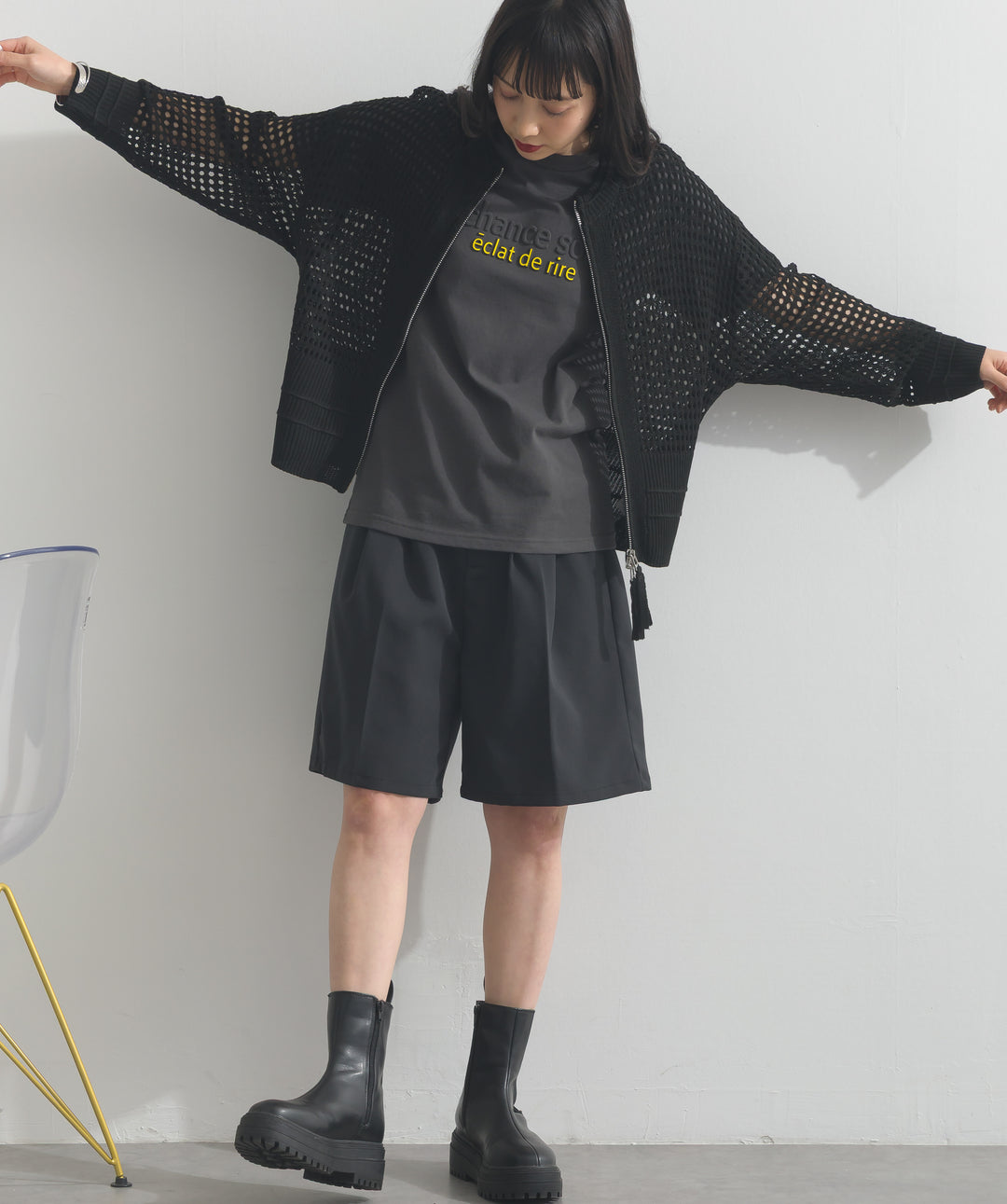 メッシュサマーニットカーディガン