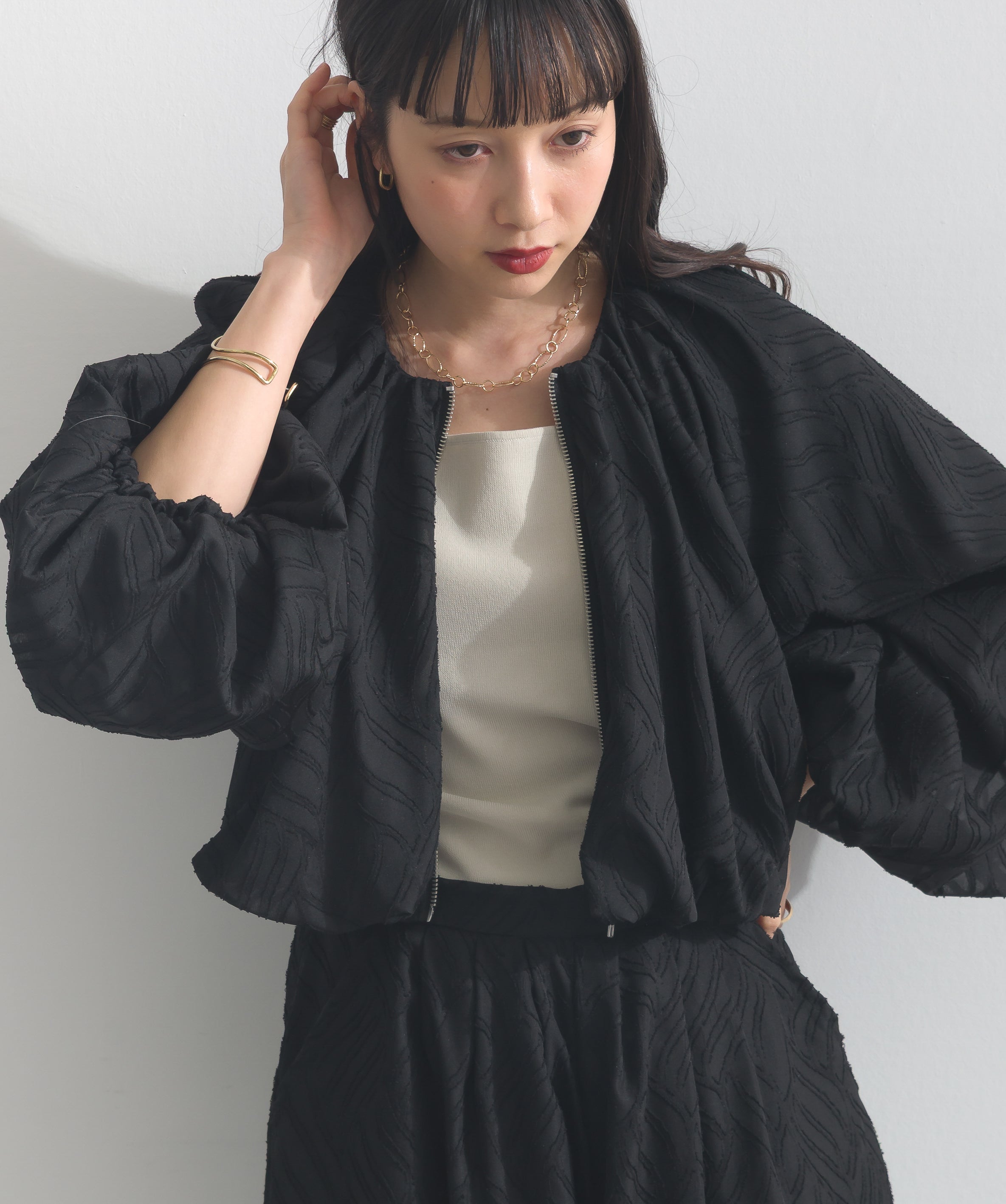 BeBeoD ジャガード デザイン バルーンジャケット