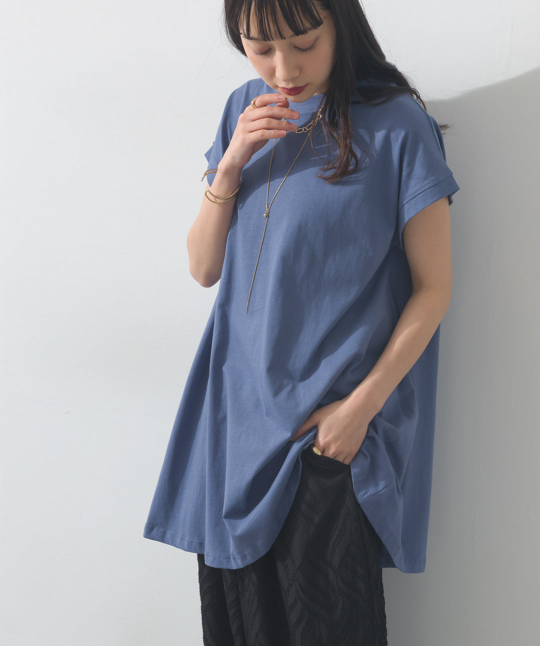 フレンチスリーブフレアTシャツ
