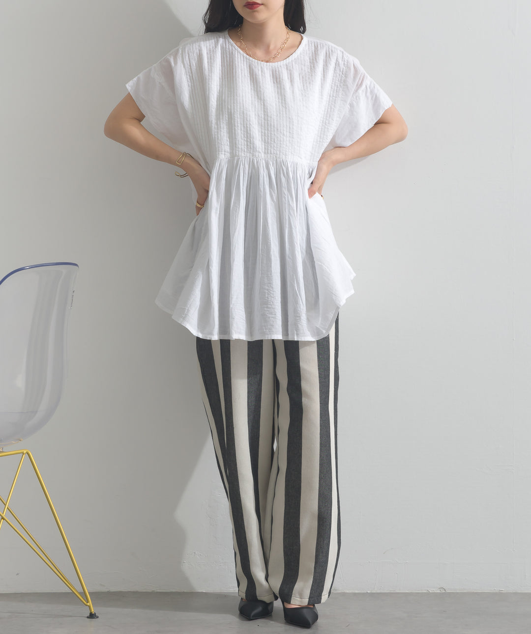 ストライプストレートパンツ