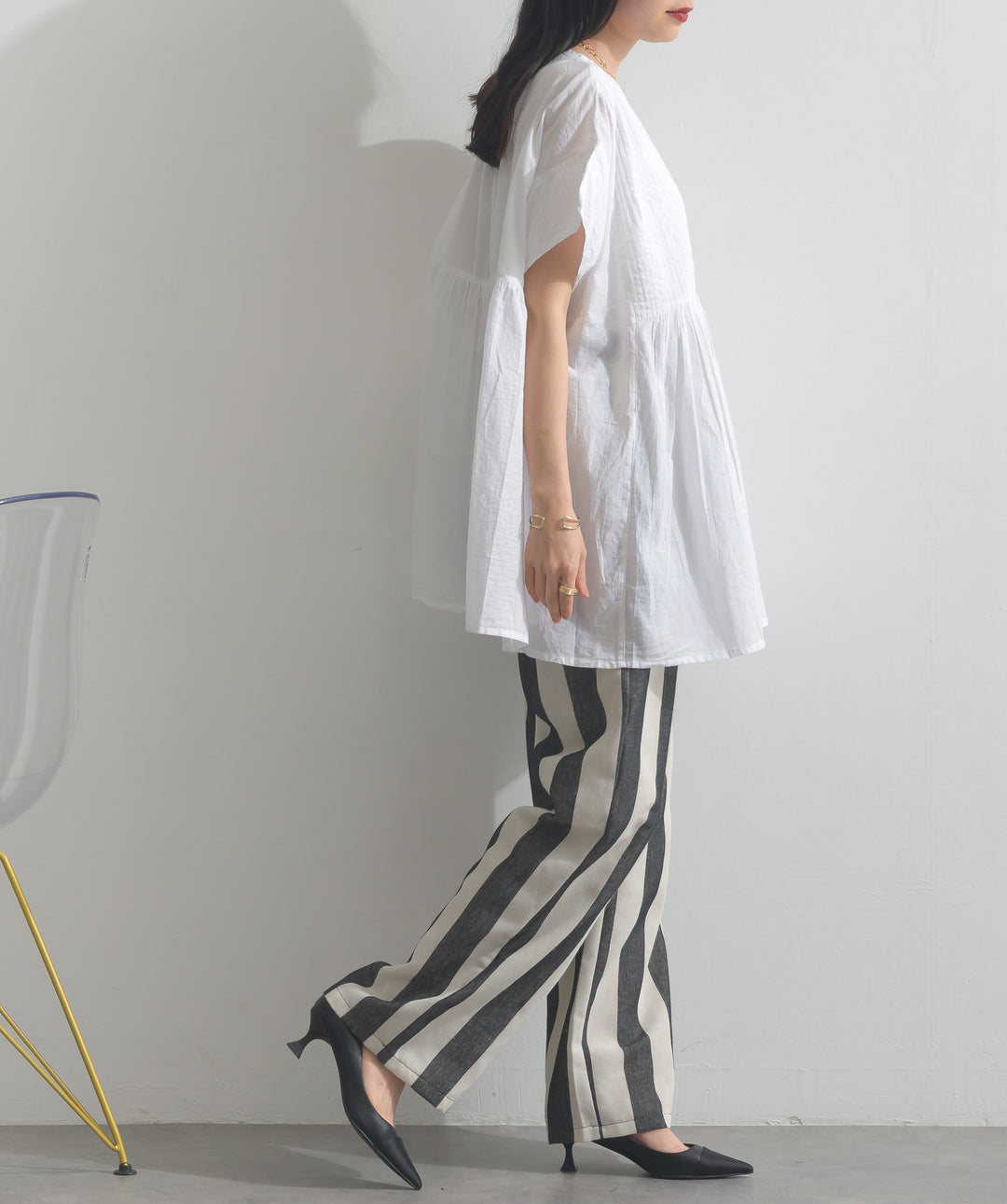 ストライプストレートパンツ