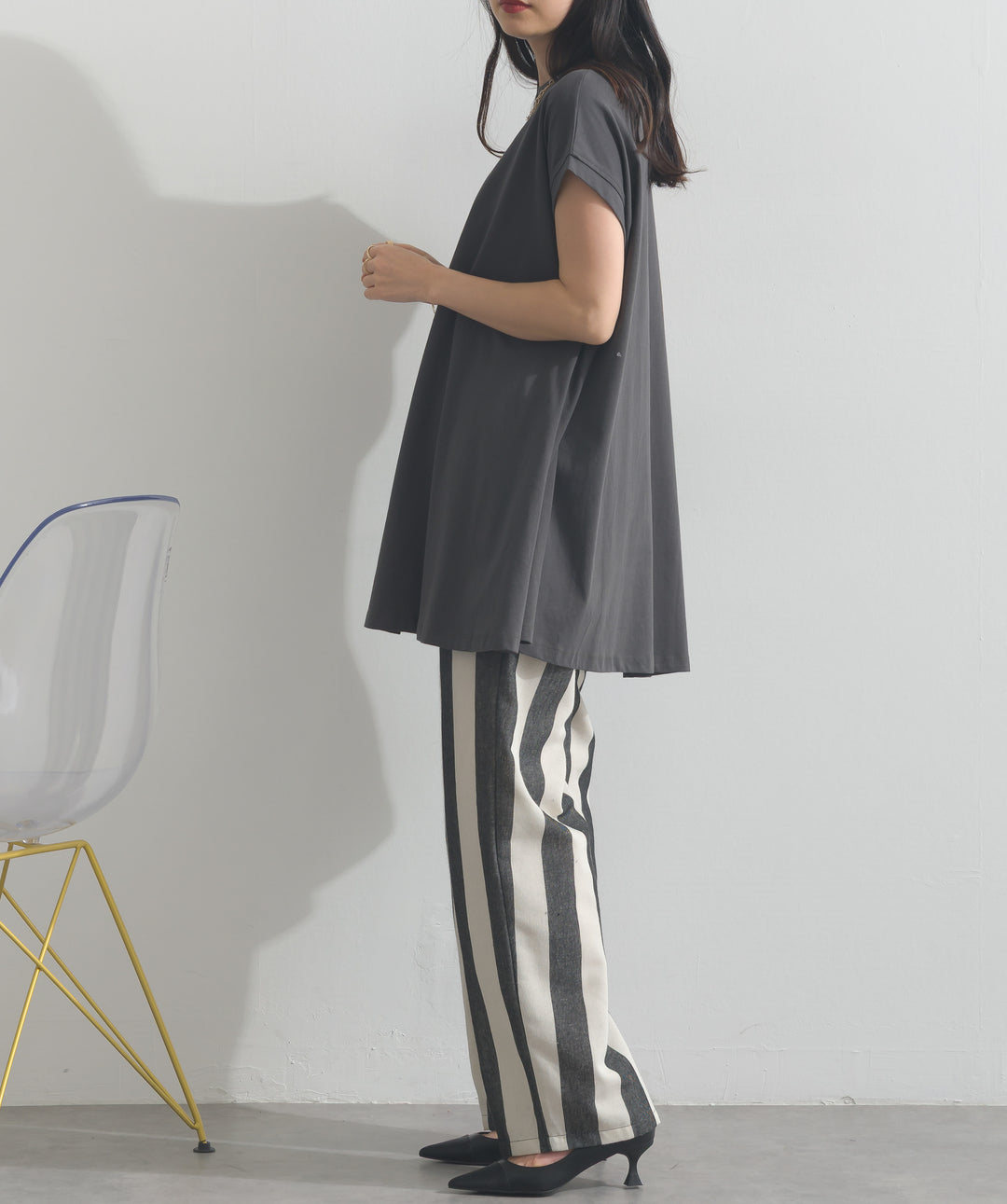 ストライプストレートパンツ