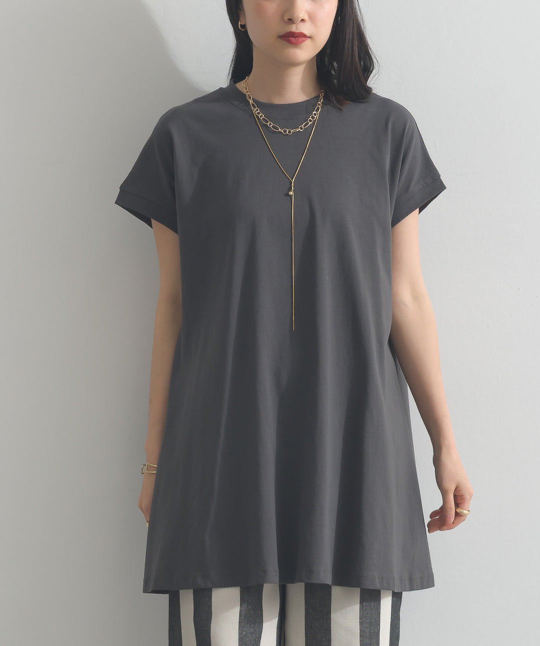 フレンチスリーブフレアTシャツ