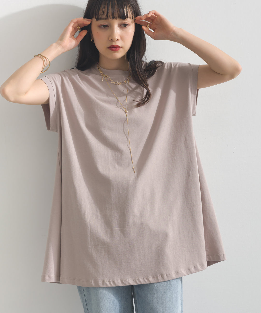 フレンチスリーブフレアTシャツ