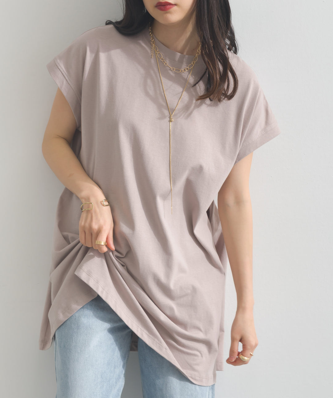 フレンチスリーブフレアTシャツ
