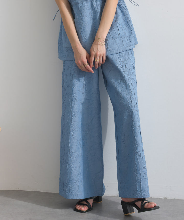 デニム風シワ加工パンツ