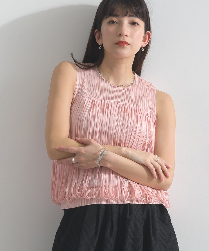 プリーツバルーンノースリーブ