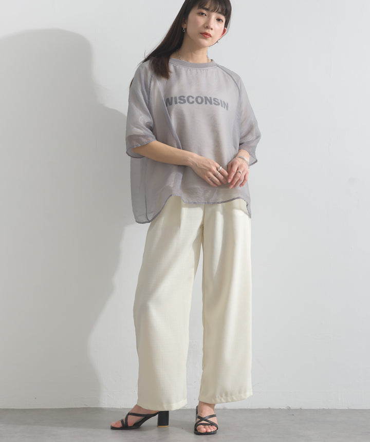 ライトツイードタックワイドパンツ