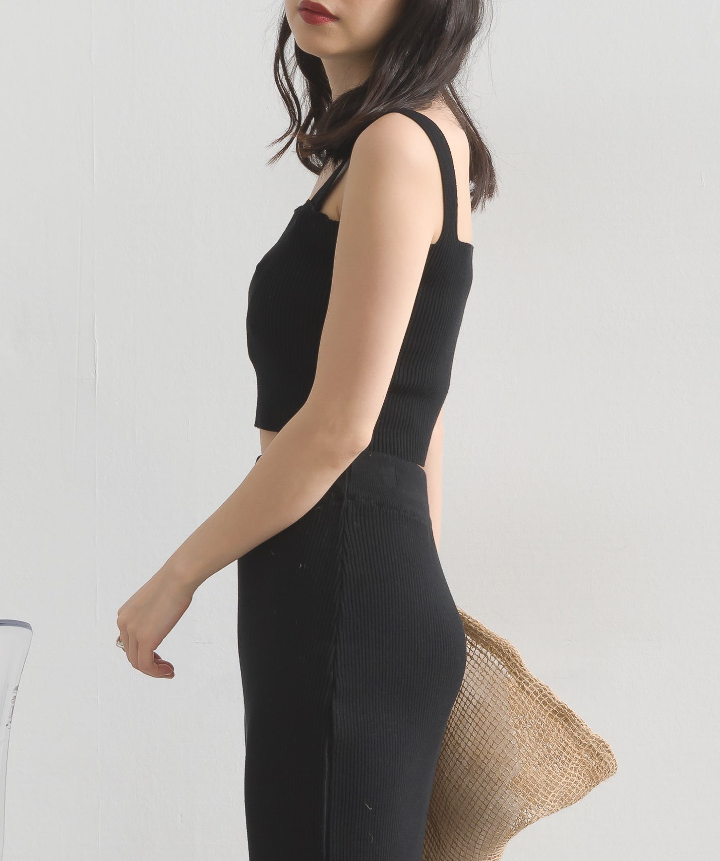 hue DAY TO EVENING ブラック フレアシルエット 半袖トップス CLEARANCE-SALE 襟付き ボンディング フレア トップス 長袖 HUIT