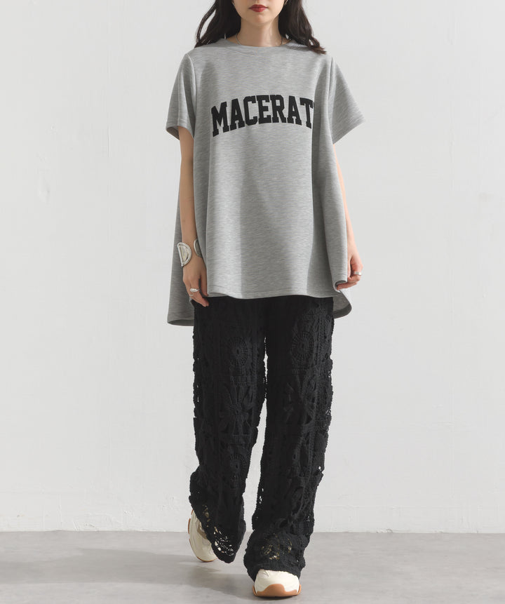 ブロッククロシェニットパンツ