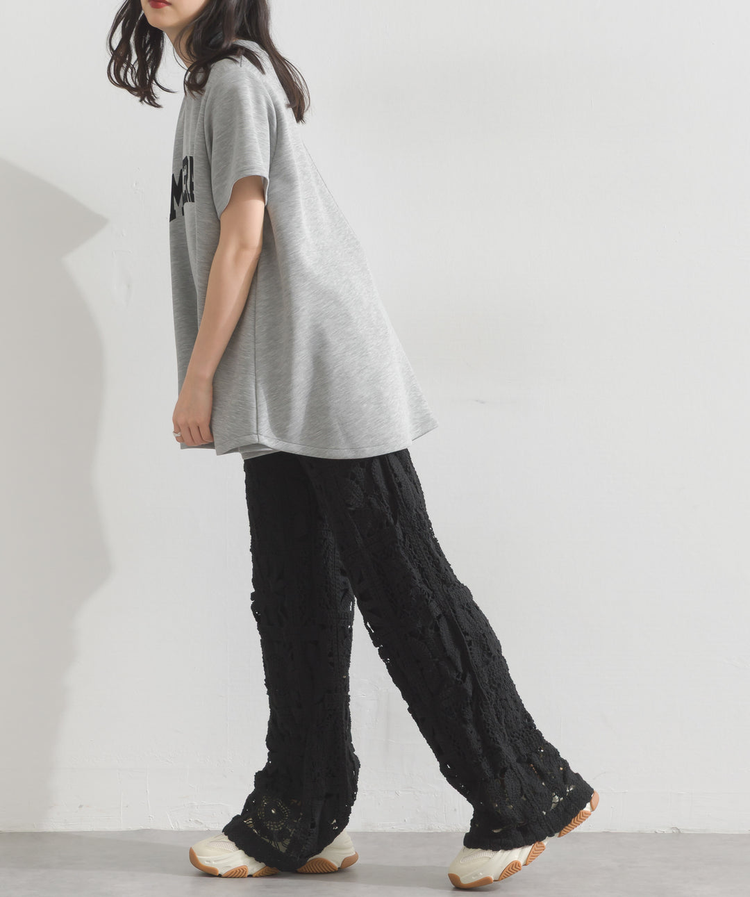 ブロッククロシェニットパンツ
