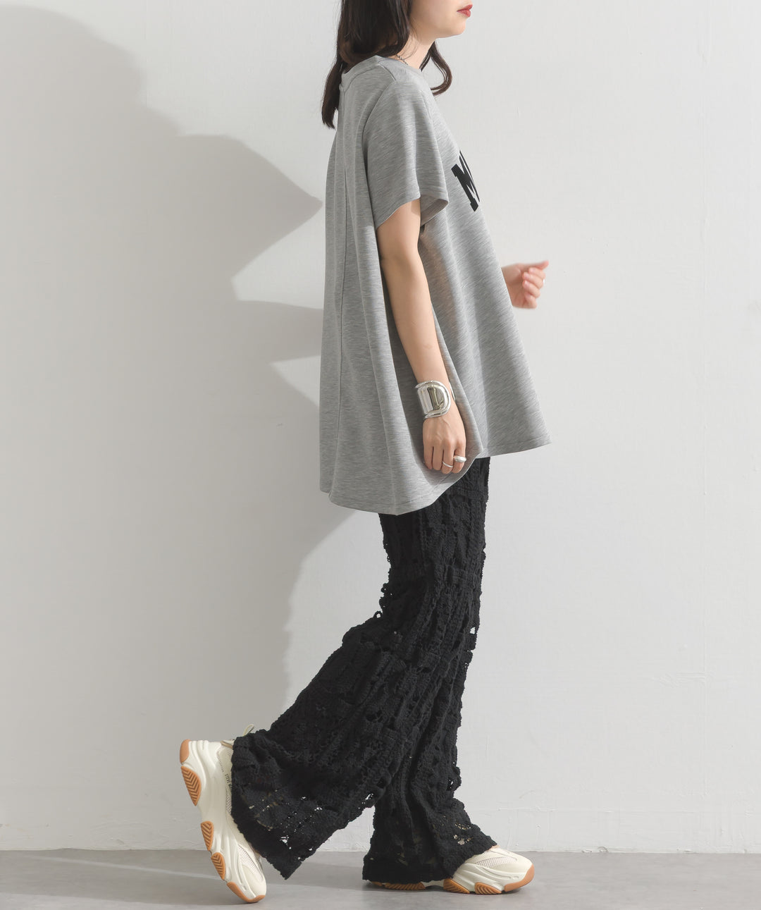 ブロッククロシェニットパンツ